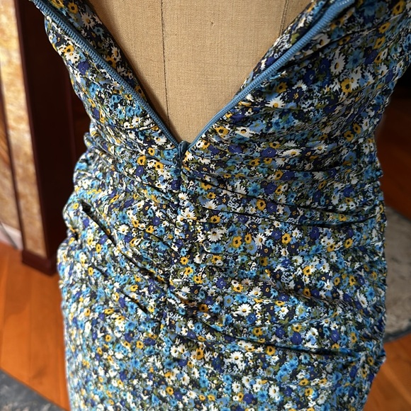 Anthro Floral Strapless Dress - Picture 4 of 6